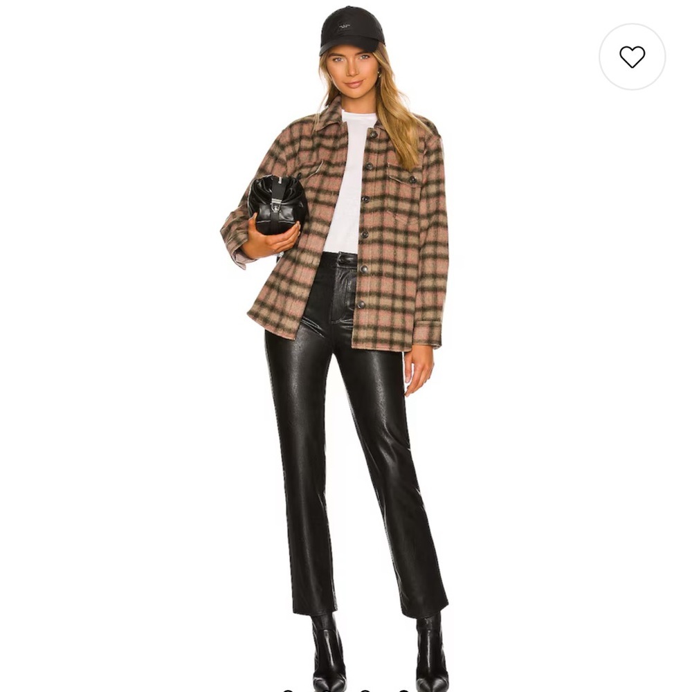 Paige Stella Straight Leg Pants Black Vegan Leather